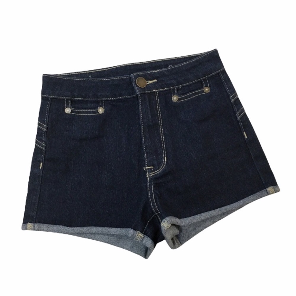 House Of Harlow Womens Size 24 Super High Waist Rise Dark Wash Denim Jean Shorts